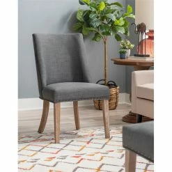 Hot Sale 🎉 Linon Hale Wood Dining Chairs Set Of Two In Natural And Gray 🎉 -Cheap Office Chairs Store 2391570 26 L