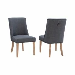 Hot Sale 🎉 Linon Hale Wood Dining Chairs Set Of Two In Natural And Gray 🎉 -Cheap Office Chairs Store 2391570 27 L