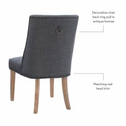 Hot Sale 🎉 Linon Hale Wood Dining Chairs Set Of Two In Natural And Gray 🎉 -Cheap Office Chairs Store 2391570 29 L