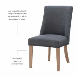 Hot Sale 🎉 Linon Hale Wood Dining Chairs Set Of Two In Natural And Gray 🎉 -Cheap Office Chairs Store 2391570 30 L