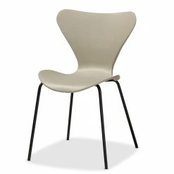 Best Sale ⌛ Baxton Studio Jaden Beige Plastic And Black Metal Dining Chair (Set Of 4) 👏 -Cheap Office Chairs Store 2393617 2 L