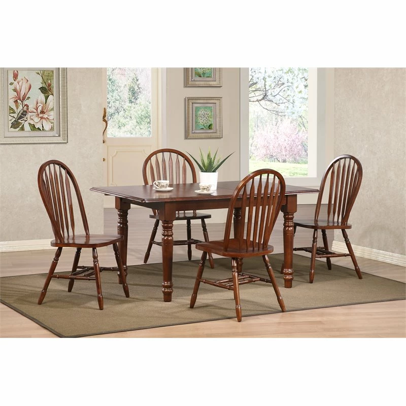 Cheap ⌛ Sunset Trading Andrews Arrowback Windsor Dining Side Chair Chestnut Brown Solid Wood Set Of 2 🔥 6 Cheap ⌛ Sunset Trading Andrews Arrowback Windsor Dining Side Chair Chestnut Brown Solid Wood Set Of 2 🔥 - Image 4