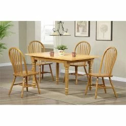 Discount 🔥 Sunset Trading Selections Arrowback Windsor Dining Side Chair In Light Oak Solid Wood Set Of 2 👍 -Cheap Office Chairs Store 2397380 3 L