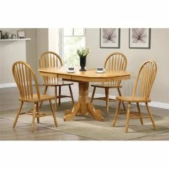 Discount 🔥 Sunset Trading Selections Arrowback Windsor Dining Side Chair In Light Oak Solid Wood Set Of 2 👍 -Cheap Office Chairs Store 2397380 4 L