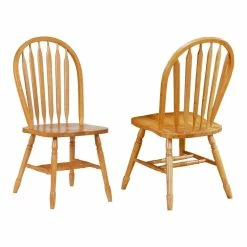 New ๐ฅฐ Sunset Trading Selections Arrowback Windsor Dining Side Chair In Light Oak Solid Wood Set Of 2 ๐งจ