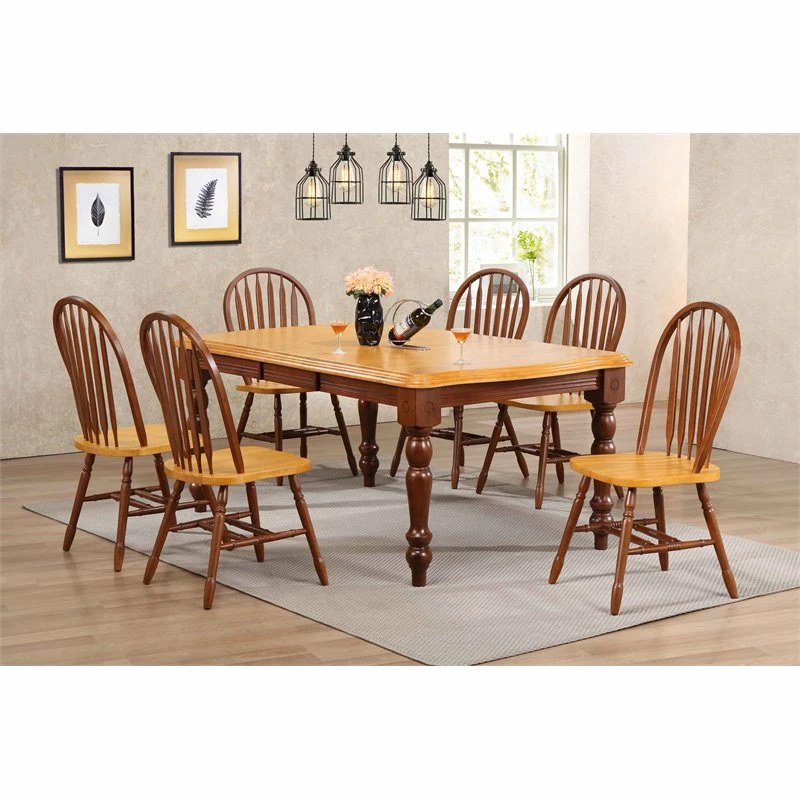 Discount 😀 Sunset Trading Selections Arrowback Windsor Dining Chair Nutmeg Brown Light Oak Wood Set Of 2 😉 4 Discount 😀 Sunset Trading Selections Arrowback Windsor Dining Chair Nutmeg Brown Light Oak Wood Set Of 2 😉 - Image 2