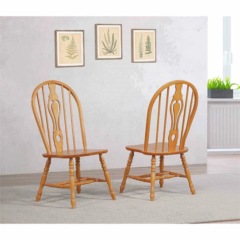 Coupon 😍 Sunset Trading Selections Keyhole Windsor Dining Side Chairs In Light Oak Solid Wood Set Of 2 ✨ 4 Coupon 😍 Sunset Trading Selections Keyhole Windsor Dining Side Chairs In Light Oak Solid Wood Set Of 2 ✨ - Image 2