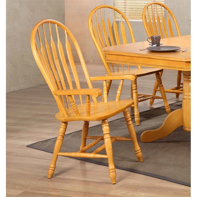 Best deal 💯 Sunset Trading Selections Comfort Windsor Dining Chair With Arms Light Oak Solid Wood Armchair ⌛ 6 Best deal 💯 Sunset Trading Selections Comfort Windsor Dining Chair With Arms Light Oak Solid Wood Armchair ⌛ - Image 4