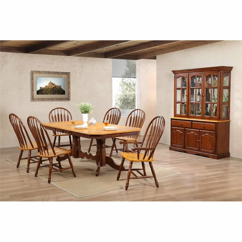New โค๏ธ Sunset Trading Selections Comfort Windsor Dining Armchair In Nutmeg Brown/Light Oak Solid Wood ๐ฅ 4 New โค๏ธ Sunset Trading Selections Comfort Windsor Dining Armchair In Nutmeg Brown/Light Oak Solid Wood ๐ฅ - Image 2