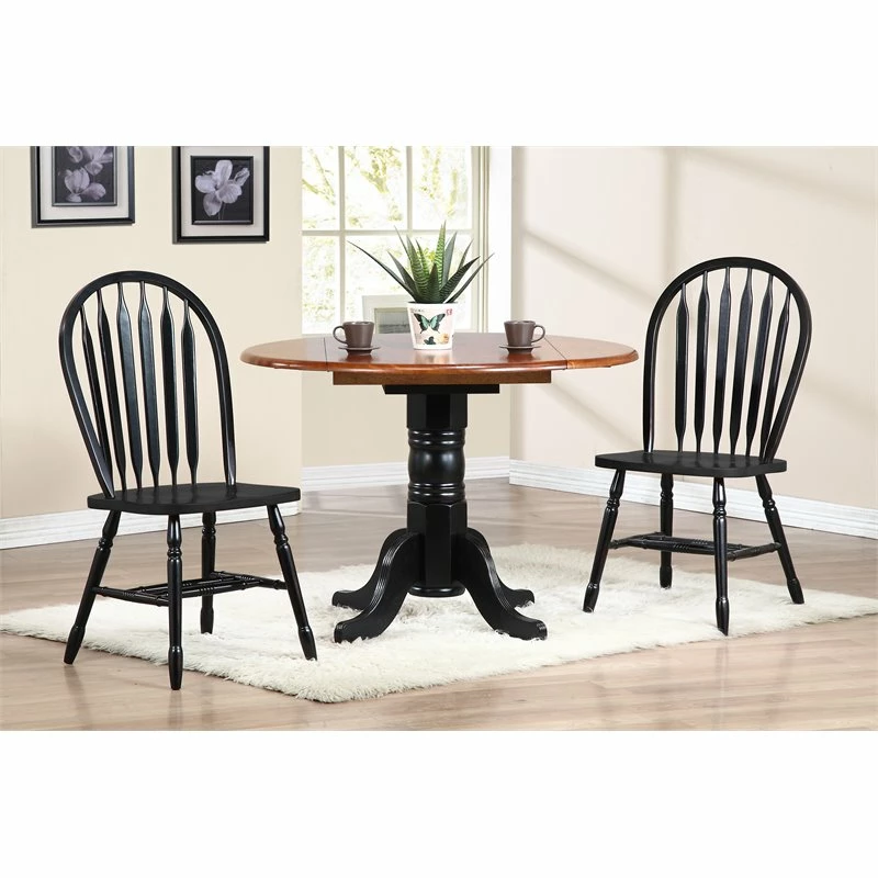 Best Pirce ๐ Sunset Trading Selections Arrowback Windsor Dining Side Chair Black/Cherry Solid Wood Set Of 2 ๐ 4 Best Pirce ๐ Sunset Trading Selections Arrowback Windsor Dining Side Chair Black/Cherry Solid Wood Set Of 2 ๐ - Image 2