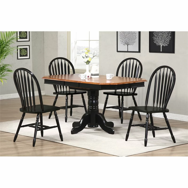 Best Pirce ๐ Sunset Trading Selections Arrowback Windsor Dining Side Chair Black/Cherry Solid Wood Set Of 2 ๐ 6 Best Pirce ๐ Sunset Trading Selections Arrowback Windsor Dining Side Chair Black/Cherry Solid Wood Set Of 2 ๐ - Image 4