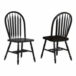 Cheapest โ Sunset Trading Selections Arrowback Windsor Dining Side Chair Black/Cherry Solid Wood Set Of 2 ๐