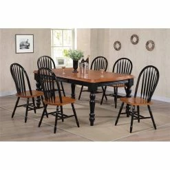 Best Pirce ✔️ Sunset Trading Selections Arrowback Windsor Dining Side Chair Black/Cherry Solid Wood Set Of 2 ✨ -Cheap Office Chairs Store 2397430 4 L