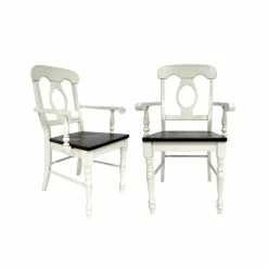 Brand new ✔️ Sunset Trading Andrews 17.5" Napoleon Wood Dining Armchairs In White (Set Of 2) 🧨 -Cheap Office Chairs Store 2397488 1 L