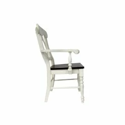 Brand new ✔️ Sunset Trading Andrews 17.5" Napoleon Wood Dining Armchairs In White (Set Of 2) 🧨 -Cheap Office Chairs Store 2397488 2 L