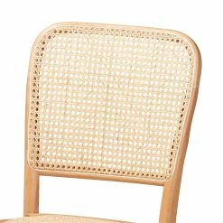 Coupon ⌛ Baxton Studio Neah Brown Woven Rattan And Wood 2-Piece Cane Dining Chair Set 💯 -Cheap Office Chairs Store 2404350 4 L