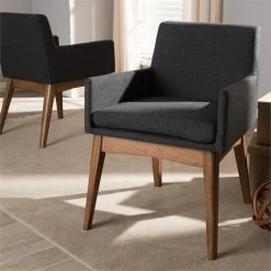 Coupon 🧨 Bowery Hill Dining Arm Chair In Dark Gray (Set Of 2) 👏 -Cheap Office Chairs Store 2407803 1 L