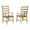 Outlet ⭐ Sunset Trading Brook 18" Wood Ladder Back Dining Armchairs In Cream (Set Of 2) 👍