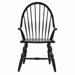 New 🌟 Sunset Trading Black Cherry Selections 18" Wood Windsor Dining Armchair In Black 👍 -Cheap Office Chairs Store 2411561 2 L