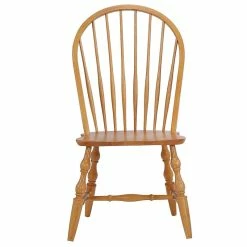 Hot Sale ⌛ Sunset Trading Oak Selections 18" Wood Windsor Dining Chair In Oak (Set Of 2) ⌛ -Cheap Office Chairs Store 2411566 2 L