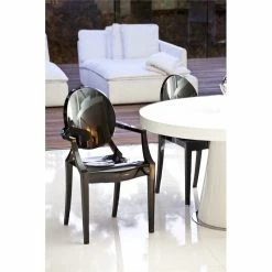 Budget 🌟 Pangea Home Lucid 36.5" Bentley Arm Plastic Dining Chair In Black (Set Of 4) 😍 -Cheap Office Chairs Store 2416594 3 L