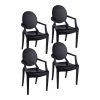 Budget 🌟 Pangea Home Lucid 36.5" Bentley Arm Plastic Dining Chair In Black (Set Of 4) 😍 -Cheap Office Chairs Store 2416594 L