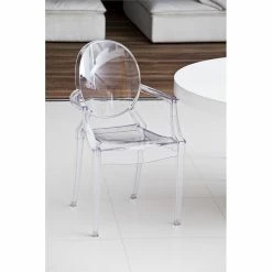 Best reviews of 💯 Pangea Home Lucid 36.5" Bentley Arm Plastic Dining Chair In Clear (Set Of 4) 💯 -Cheap Office Chairs Store 2416595 3 L