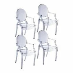 Best reviews of ๐ฏ Pangea Home Lucid 36.5" Bentley Arm Plastic Dining Chair In Clear (Set Of 4) ๐ฏ