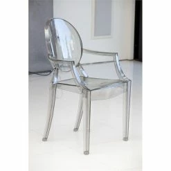 Top 10 😉 Pangea Home Lucid 36.5" Bentley Arm Plastic Dining Chair In Gray (Set Of 4) 🎉 -Cheap Office Chairs Store 2416596 3 L