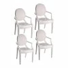 Wholesale 💯 Pangea Home Lucid 36.5" Bentley Arm Plastic Dining Chair In White (Set Of 4) 🎁