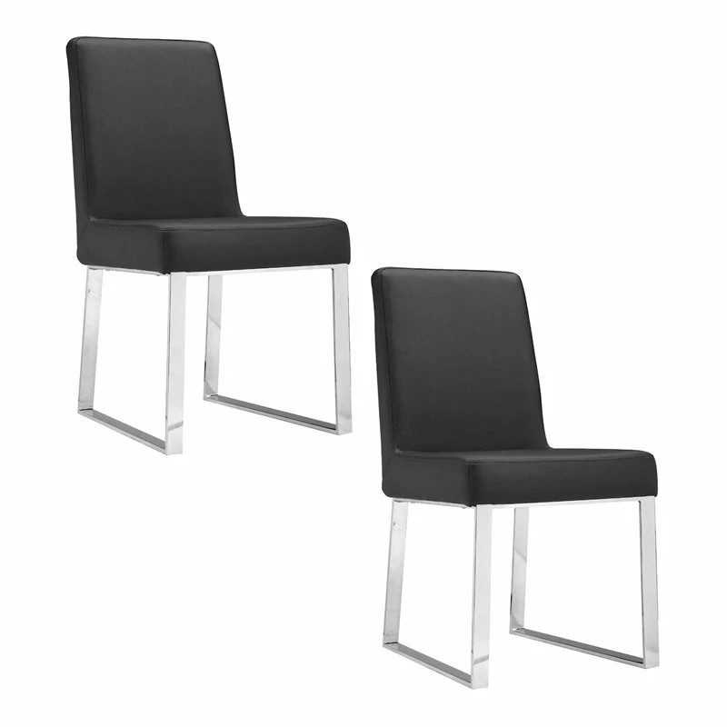 Brand new ๐ Pangea Home Sienna 19.5" Faux Leather Dining Chair In Black (Set Of 2) โ 3 Brand new ๐ Pangea Home Sienna 19.5" Faux Leather Dining Chair In Black (Set Of 2) โ