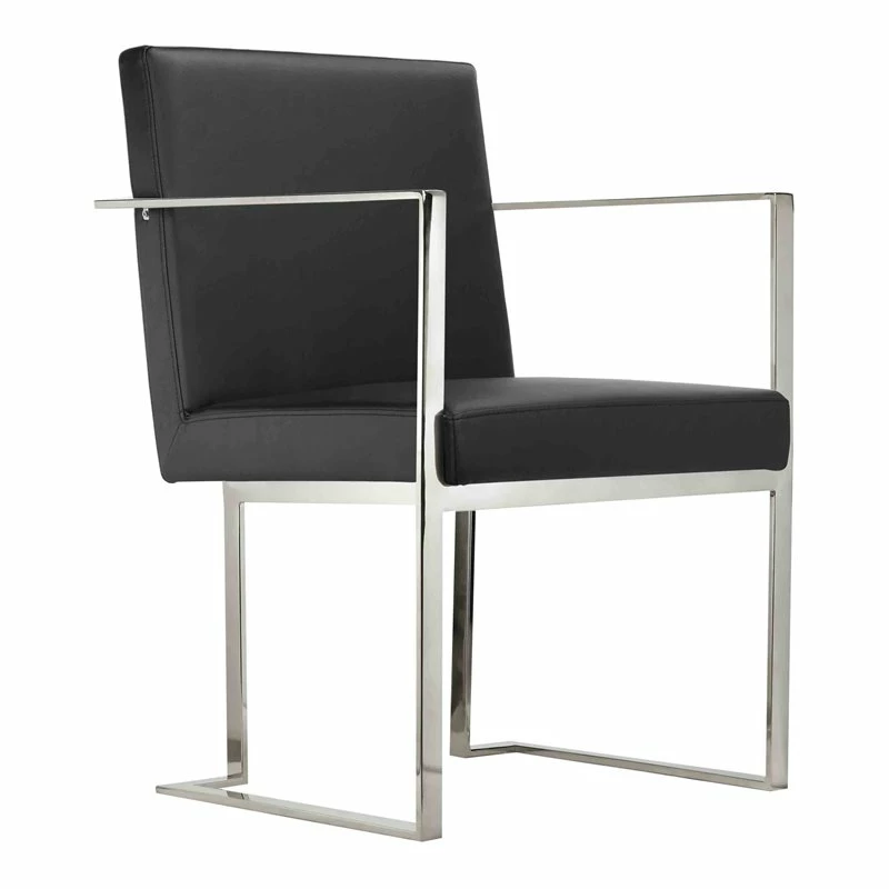 Coupon 🤩 Pangea Home Dexter 18.5" Modern Polyurethane & Metal Arm Chair In Black 🥰 3 Coupon 🤩 Pangea Home Dexter 18.5" Modern Polyurethane & Metal Arm Chair In Black 🥰