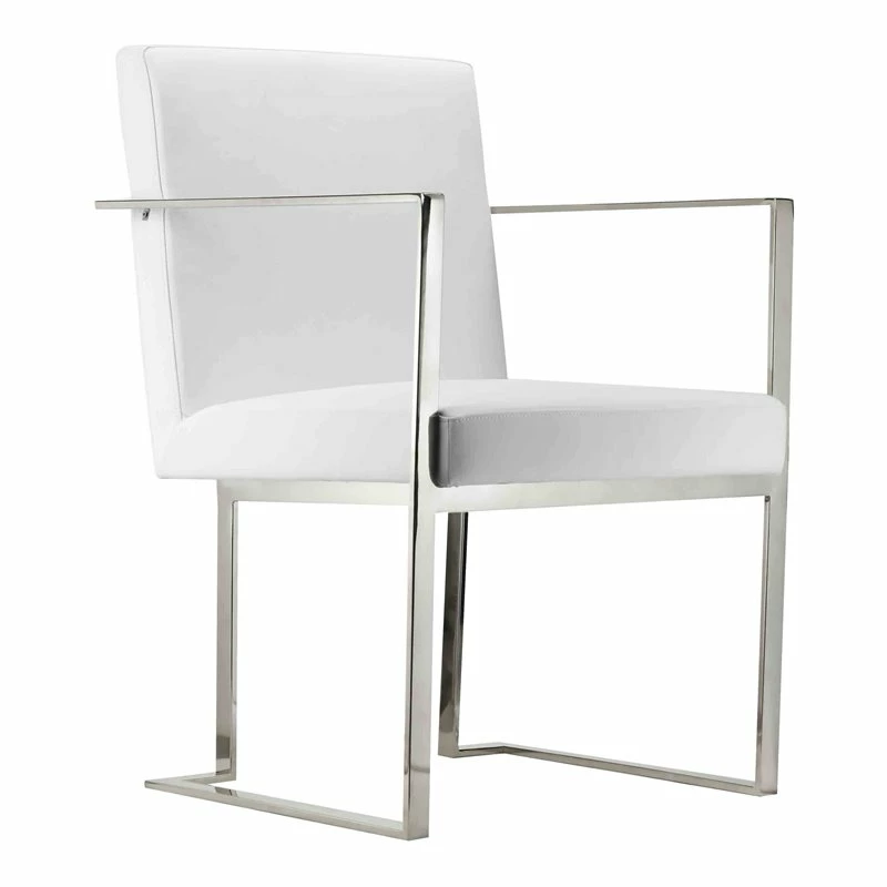 Buy ๐ฏ Pangea Home Dexter 18.5" Modern Polyurethane & Metal Arm Chair In White โ๏ธ 3 Buy ๐ฏ Pangea Home Dexter 18.5" Modern Polyurethane & Metal Arm Chair In White โ๏ธ