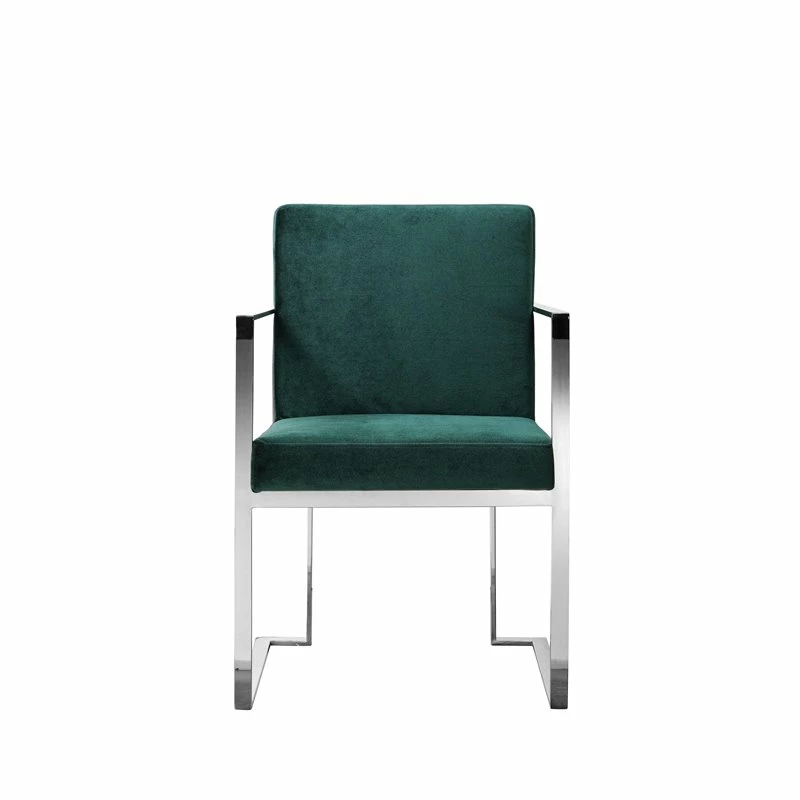 Coupon ✨ Pangea Home Dexter 18.5" Modern Velvet/Steel Arm Chair In Green ✨ 4 Coupon ✨ Pangea Home Dexter 18.5" Modern Velvet/Steel Arm Chair In Green ✨ - Image 2