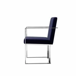 Coupon 🎁 Pangea Home Dexter 18.5" Modern Velvet/Steel Arm Chair In Navy 🔔 -Cheap Office Chairs Store 2416609 2 L