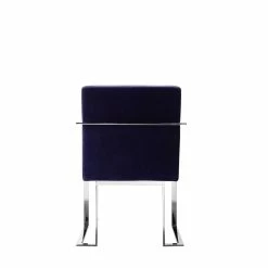 Coupon 🎁 Pangea Home Dexter 18.5" Modern Velvet/Steel Arm Chair In Navy 🔔 -Cheap Office Chairs Store 2416609 3 L