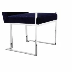 Coupon 🎁 Pangea Home Dexter 18.5" Modern Velvet/Steel Arm Chair In Navy 🔔 -Cheap Office Chairs Store 2416609 5 L