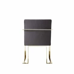 Outlet ✔️ Pangea Home Dexter 18.5" Velvet & Steel Arm Chair In Gray & Gold 🤩 -Cheap Office Chairs Store 2416645 3 L