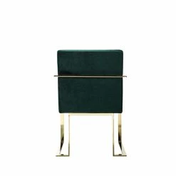 Hot Sale ✨ Pangea Home Dexter 18.5" Velvet & Steel Arm Chair In Green/Gold ⭐ -Cheap Office Chairs Store 2416646 3 L