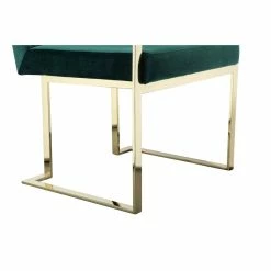Hot Sale ✨ Pangea Home Dexter 18.5" Velvet & Steel Arm Chair In Green/Gold ⭐ -Cheap Office Chairs Store 2416646 5 L