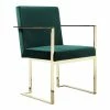 Hot Sale ✨ Pangea Home Dexter 18.5" Velvet & Steel Arm Chair In Green/Gold ⭐ -Cheap Office Chairs Store 2416646 L