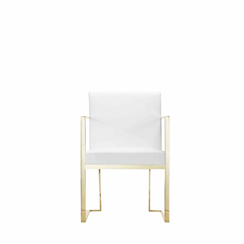 Outlet ๐ Pangea Home Dexter 18.5" Polyurethane & Metal Arm Chair In White/Gold ๐ฅ 4 Outlet ๐ Pangea Home Dexter 18.5" Polyurethane & Metal Arm Chair In White/Gold ๐ฅ - Image 2