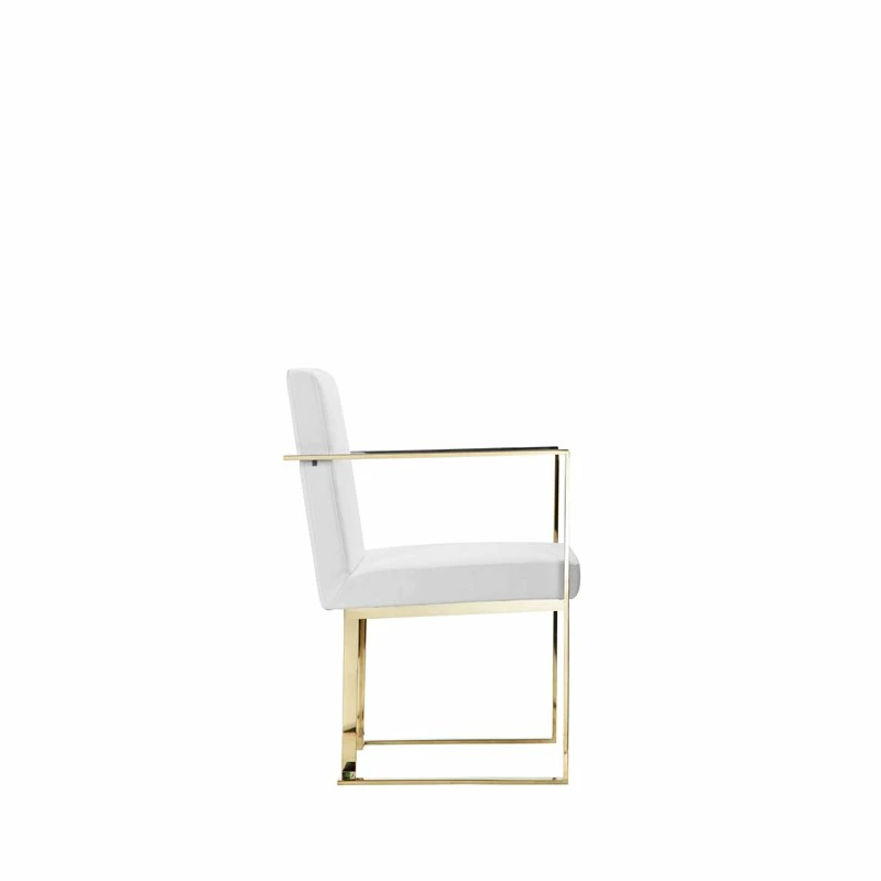 Outlet ๐ Pangea Home Dexter 18.5" Polyurethane & Metal Arm Chair In White/Gold ๐ฅ 5 Outlet ๐ Pangea Home Dexter 18.5" Polyurethane & Metal Arm Chair In White/Gold ๐ฅ - Image 3