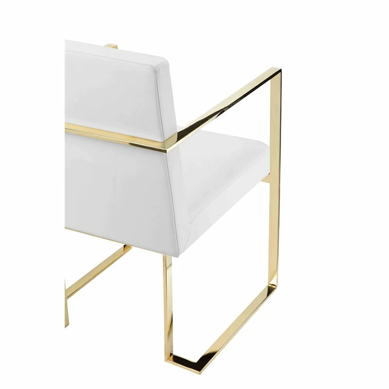Outlet ๐ Pangea Home Dexter 18.5" Polyurethane & Metal Arm Chair In White/Gold ๐ฅ 7 Outlet ๐ Pangea Home Dexter 18.5" Polyurethane & Metal Arm Chair In White/Gold ๐ฅ - Image 5