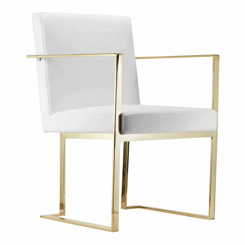 Outlet ๐ Pangea Home Dexter 18.5" Polyurethane & Metal Arm Chair In White/Gold ๐ฅ 3 Outlet ๐ Pangea Home Dexter 18.5" Polyurethane & Metal Arm Chair In White/Gold ๐ฅ