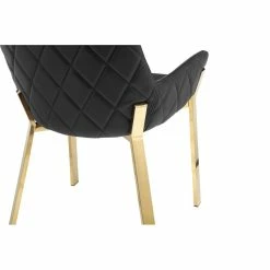 Top 10 🌟 Pangea Home Hudson 19.3" Faux Leather Tufted Chair In Black/Gold (Set Of 2) 🎉 -Cheap Office Chairs Store 2416770 5 L