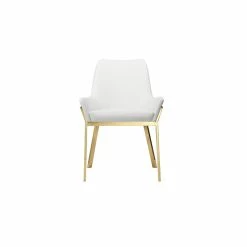 Discount 🧨 Pangea Home Hudson 19.3" Faux Leather Tufted Chair In White/Gold (Set Of 2) 🔥 -Cheap Office Chairs Store 2416771 2 L