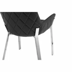 Buy 🔥 Pangea Home Hudson 19.3" Faux Leather Tufted Chair In Black/Silver (Set Of 2) ⭐ -Cheap Office Chairs Store 2416772 5 L