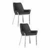 Buy 🔥 Pangea Home Hudson 19.3" Faux Leather Tufted Chair In Black/Silver (Set Of 2) ⭐ -Cheap Office Chairs Store 2416772 L