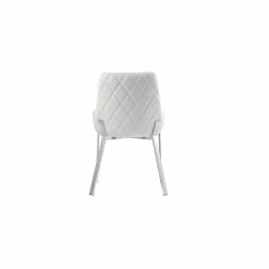 Hot Sale ⌛ Pangea Home Hudson 19.3" Faux Leather Tufted Chair In White/Silver (Set Of 2) 🔔 -Cheap Office Chairs Store 2416773 4 L